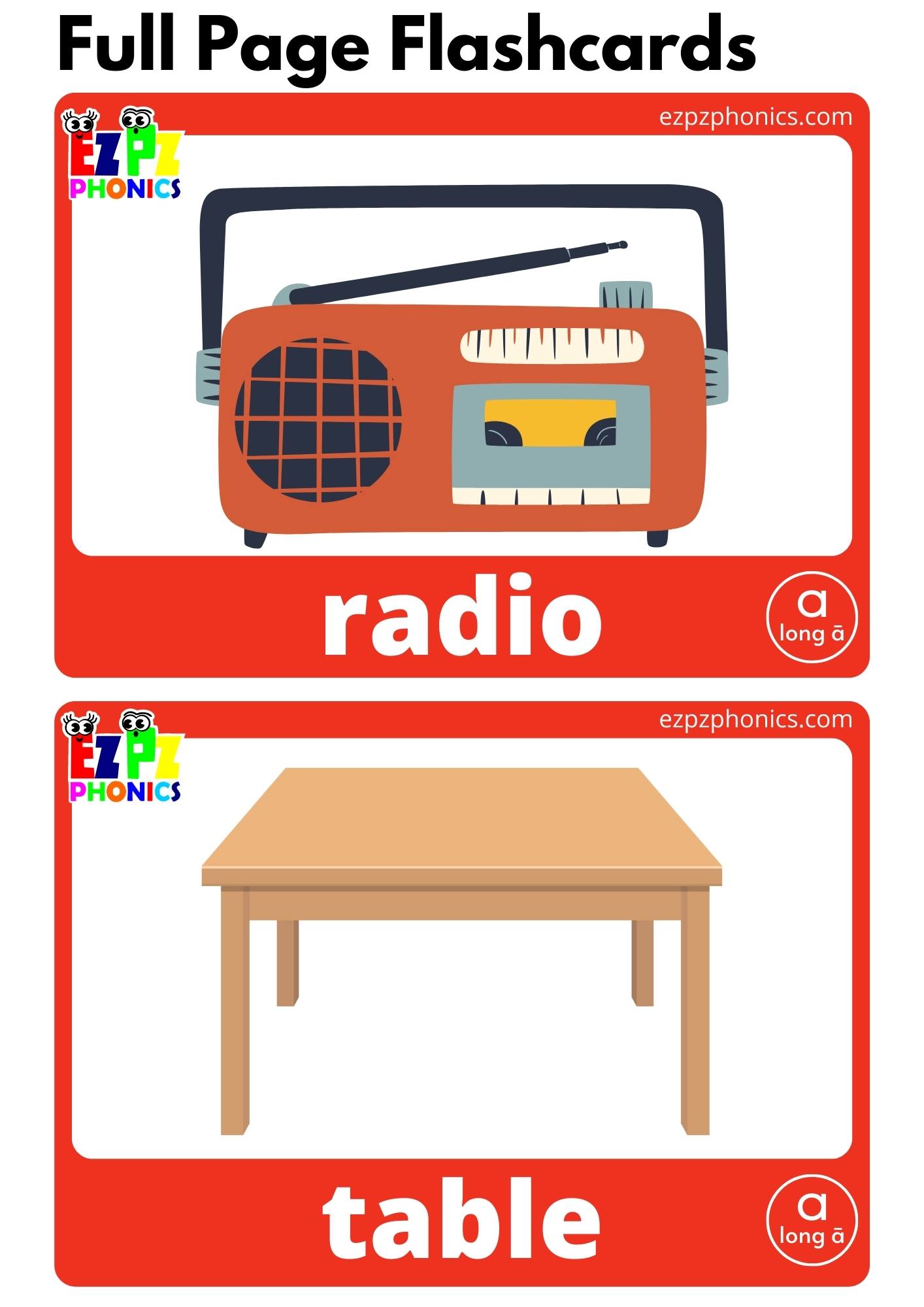 a Words Long A Vowel Sounds Flashcards with Words and Images Phonics Flashcards Free PDF Download or View Online for Teaching Phonics to Kindergarten and ESL Students